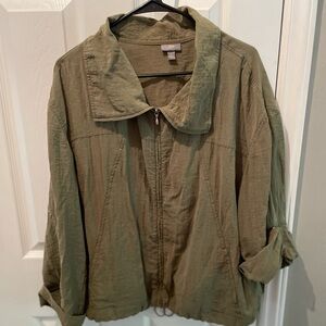J. Jill Olive Green Lightweight Windbreaker Jacket Women’s Large